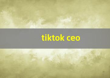 tiktok ceo